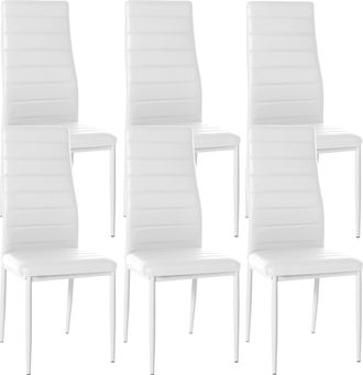 Clp Clp - Set De 6 Sillas De Comedor Mayfair Blanco Simil Cuero