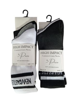 Generic 6 PACK ADULT SPORTS SOCKS WITH LOGO NEWCASTLE. shoe size 6 to 11