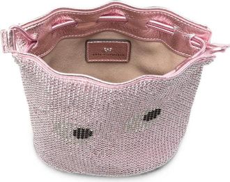 Anya Hindmarch Crystal-Embellished Drawstring Clutch - Pink