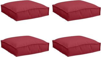 vidaXL Pallet Cushion for Seat 4 pcs Wine Red 40 x 40 x 8 cm Vidaxl