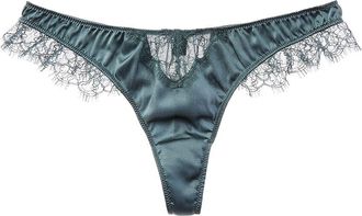 Kiki De Montparnasse Kiki De Montparnasse Lace Inset Silk-Blend Thong