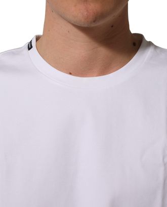 Dolce & Gabbana Mens White Cotton Short Sleeves Crew Neck T-Shirt Nylon Elastane