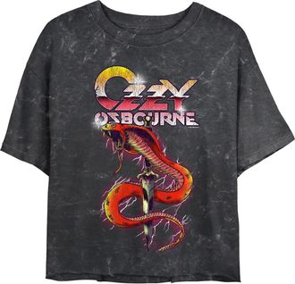 Ozzy Osbourne Juniors Ozzy Osbourne Cobra Retro Logo Graphic T-Shirt in Black at Nordstrom, Size Medium