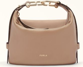 Furla Nuvola Borsa Mini L Greige Grigio Pelle Di Vitello Claris Lux Donna