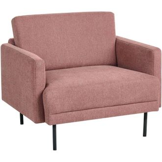 Beliani Beliani - Poltrona moderna imbottita in tessuto rosa con gambe in metallo Breda