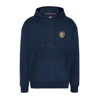 Tommy Jeans TJM Regular Flag Crest Hoodie - - Sweatshirts & Hoodies - Uomo - Blu - L
