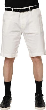 Dolce & Gabbana Witte Katoenen Stretch Heren Casual Shorts - Heren - Korte Broeken - Wit - 5XL - Katoen - Korte Broeken