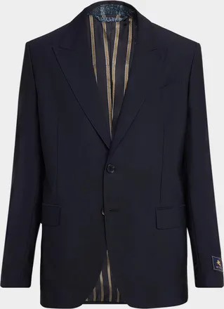 Etro Peak Lapel Wool Sportcoat