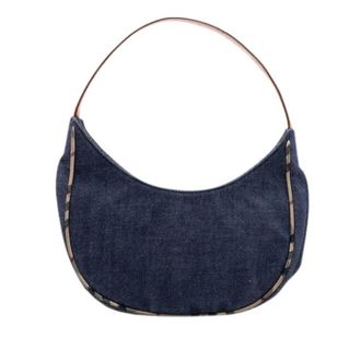 Burberry Pre-owned Shoulder Bags, female, Blue, Size: ONE SIZE Pre-owned Vintage Denim Shoulder Bag