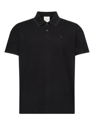 Calvin Klein logo-embroidered polo shirt - Black