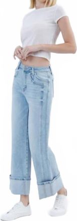 Flying Monkey High Rise Cuffed Denim In Wild Horse