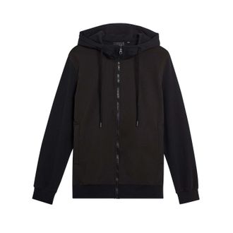 Lyle & Scott Heren Hybrid Softshell Volledige Ritssluiting Hoodie (Zwart)