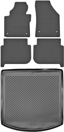OEM Set Di Tappetini In Gomma Per Auto E Tappetino Per Bagagliaio Per Volkswagen Touran I Minivan Dal 2010 Al 2015