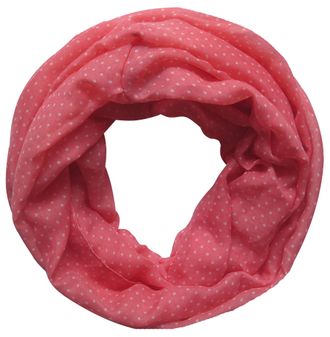 Lina & Lily Polka Dot Print Womens Infinity Scarf Snood Lightweight (Coral)