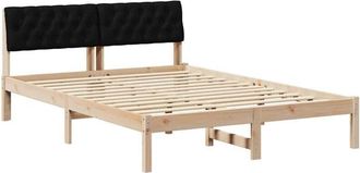 vidaXL Estructura De Cama Con Cabecera Marr&oacute;n Y Negro 135 X 190 Cm Vidaxl