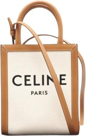 Celine Pre-owned Tote Bags, female, White, Size: ONE SIZE Pre-owned Cabas Shoulder Bag