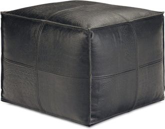 Simpli Home Bowen Boho Square Pouf