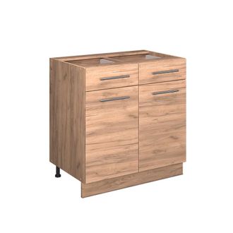 Vicco Mobiletto Base Per Cucina Fame-line, Rovere Dorato, 80 Cm Senza Piano Di Lavoro, Vicco