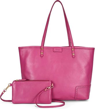 OLD TREND Camellia Medium Reversible Leather Tote in Fuchsia at Nordstrom