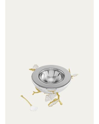 Michael Aram Butterfly Ginkgo Gold Caviar Dish with Spoon