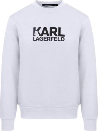 Karl Lagerfeld Logo Sweatshirt - Heren - Sweatshirts - Wit - XL - Katoen - Hoodies & sweatvesten