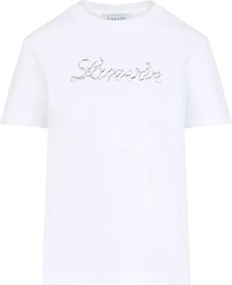 Lanvin Tops, Dames, Wit, S, Katoen, Wit T-shirt voor vrouwen