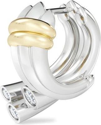 Tabayer Oera Single Sheaf Huggie Hoop Earring in 18K White Gold at Nordstrom
