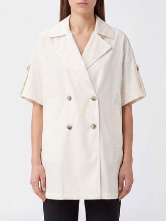 Herno Short Double-Breasted Cotton Gabardine Trench Coat with Short Sleeves