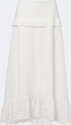Ulla Johnson Violetta broderie anglaise midi skirt