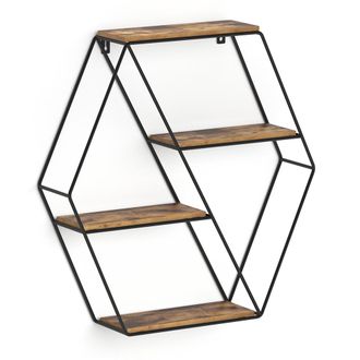 Vicco Estante De Pared Fyrk, Madera Antigua, 51 X 52 Cm Forma De Esquina