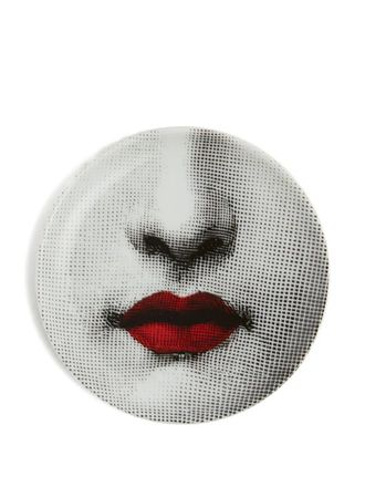 Fornasetti Piatto decorativo Red-Lips in porcellana (10cm) - Bianco