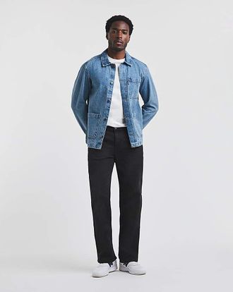 Jacamo Union Loose Fit Stretch Jeans Blackwash