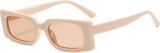 Generic Square Men Outdoor Sunglasses Commuter Vacation Women Party Sun Glasses(Beige)