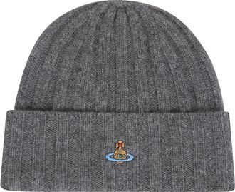 Vivienne Westwood Klassieke Beanie - Dames - Accessoires - Grijs - Maat: ONE Size Kasjmier
