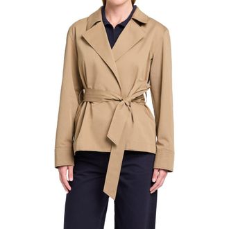 TWP Wrap Me Up Belted Cotton Coat in British Khaki at Nordstrom, Size X-Small