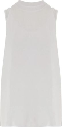 Darkpark Cotton Tanktop met Aansluitende Onderlaag - Dames - Tops zonder mouwen - Wit - M - Katoen - Tops