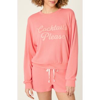 PJ Salvage Paloma Mama Long Sleeve Lounge Top in Sunset Rose at Nordstrom, Size X-Large