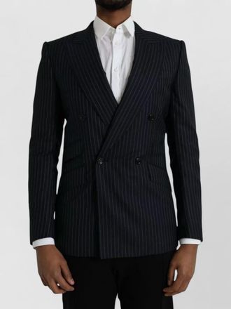 Dolce & Gabbana wool silk pinstripe double-breasted suit jacket