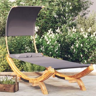 vidaXL Vidaxl - Tumbona Con Dosel Madera Curvada Gris Antracita 100x200x126cm