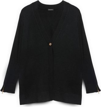 Fiorella Rubino Vest met ritssluiting - Dames - Vesten - Zwart - M - Polyester - Truien & Vesten