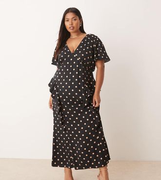 Nobody's Child Lyndsey - Vestito midi nero a pois con volant
