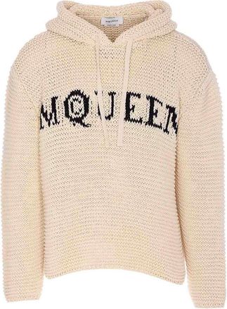 Alexander McQueen Mcqueen Beige Knitted Hoodie