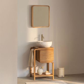 Sklum Conjunto De Mueble De Ba&ntilde;o En Madera De Teca Bradley Sklum