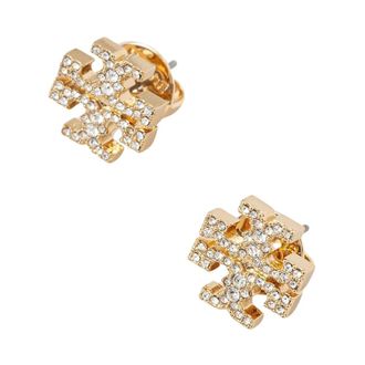 Tory Burch Accessoires, Dames, Geel, ONE Size, Icon Pav&eacute; Stud Oorbellen
