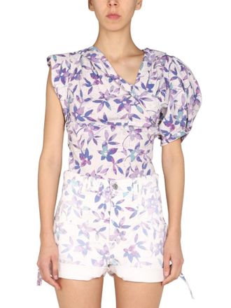 Isabel Marant Multicolor Floral V Neck Top