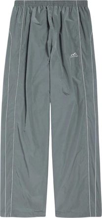 Balenciaga Broeken, Heren, Grijs, L, Katoen, Techno Cotton Poplin Bodies Track Pants