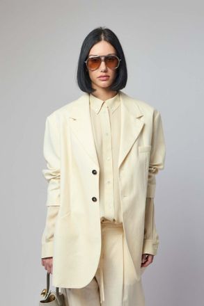 Frenken Crush Linen Wrap Blazer