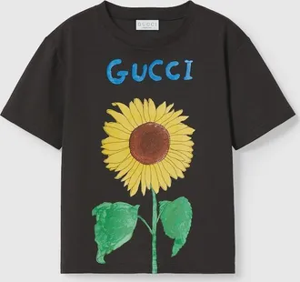 Gucci Kids - Printed Cotton T-shirt, Size 10 years, Grey