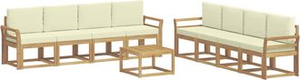 vidaXL Conjunto De Sof&aacute;s De Exterior 9 Uds. Blanco Y Crema Vidaxl