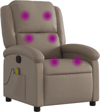 vidaXL Vidaxl - Sillón de masaje reclinable cuero sintético color capuchino